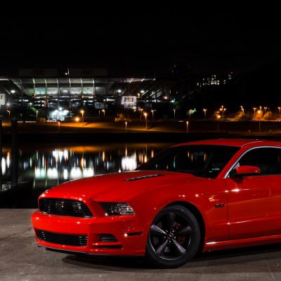Ford Mustang Gt Side View Red 94340 1920x1080